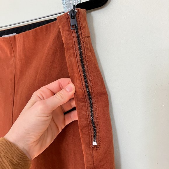 Everlane side zip stretch cotton pants orange size 16 - Picture 3 of 9